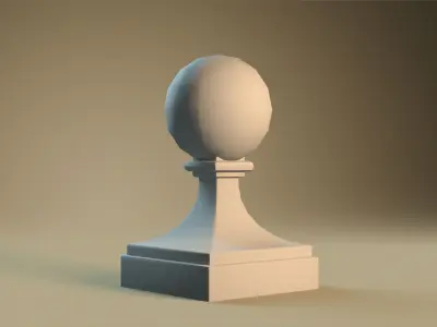 Stone ball finial Free low-poly 3D model