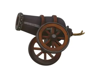 Canon 3D Model for Game Low Poly PBR Textured Read Free low-poly 3D model