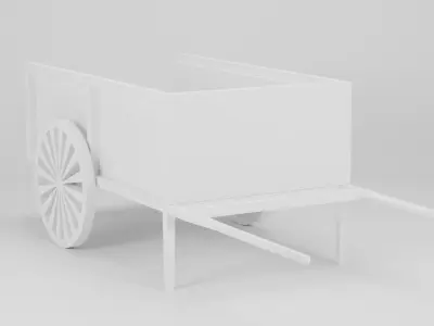 Wooden Cart 90x250x81 Low-poly 3D model