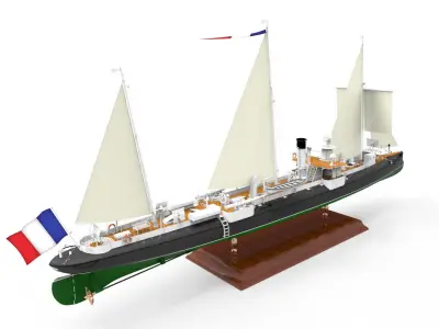 Avizo - torpillear La Bombe - FRANCE Navy 1885 year 3D model