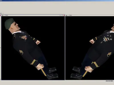 GreenBeret soldier in uniform Low-poly 3D model