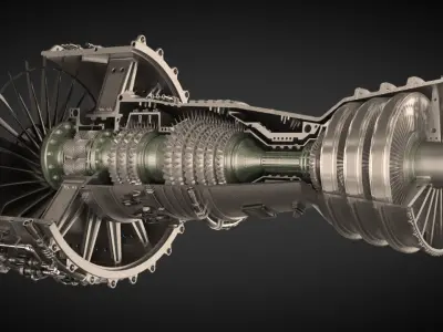 jet engine 3D model