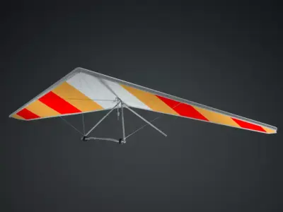 Hand Gliding Low Poly 3D Model Low-poly 3D model