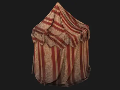 Medieval Fair Tent Market Stall Low-poly 3D model