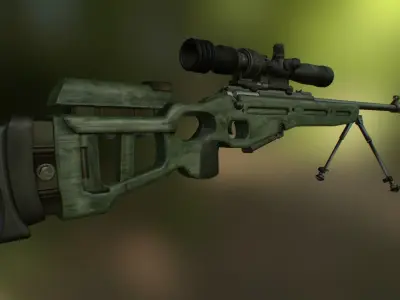 SV-98 Old Sniper Low-poly 3D model