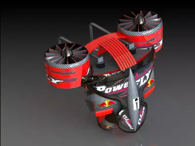 Real aviation industry jet flying backpack 3D print model