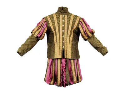 Triangle Decorated Historic Costume Low-poly 3D model