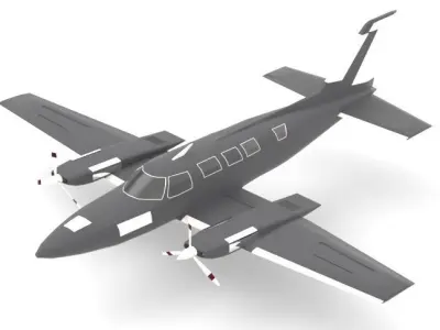 private jet Low-poly 3D model
