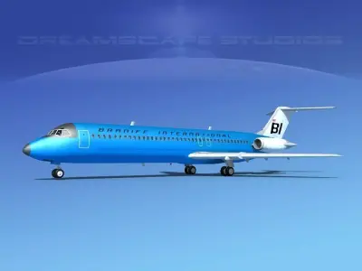 Douglas DC-9-40 Braniff intl 3D model