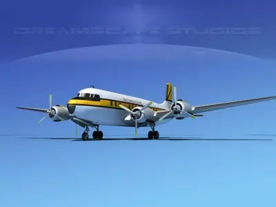 Douglas DC-7B Air Express Europe 3D model