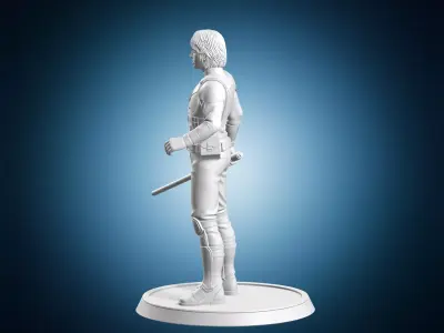 Jedi Knight Warrior Miniature Figure 3D print model