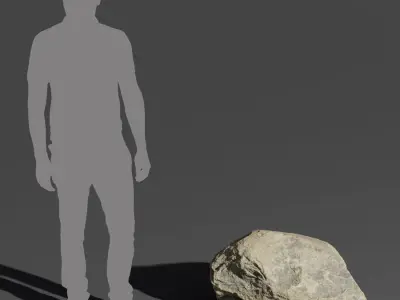  Toned Smooth Large Rock Boulder Model, Yellow 