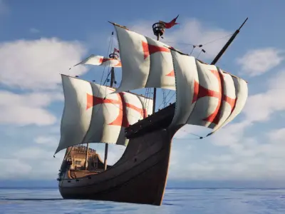 Santa Maria Historic Sailing Ship 3D Model Low-poly 3D model