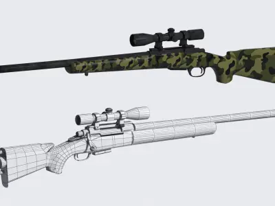 M24 Sniper Rifle Low-poly 3D model Low-poly 3D model