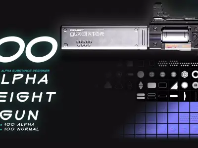 100 Alpha Height And Normal For Gun  hardsurface vol01 Texture