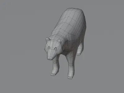 Bear Low Poly Base  Low-poly 3D model