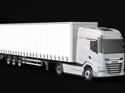 2021 DAF XG 480 Sider Trailer 3D model