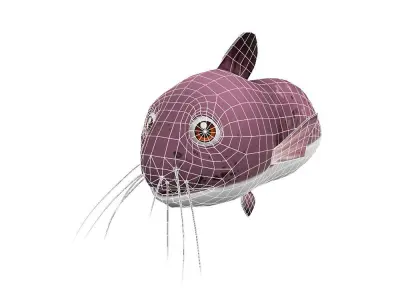 Black Eel tail Cat Fish Cartoon Animated Low-poly 3D model
