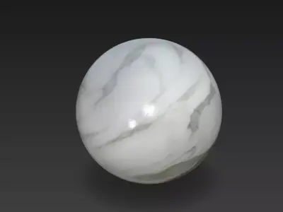 Polished White Marble Sphere 4K PBR Ultra High-Fidelity  3D model