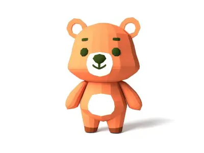 Character B100 Bear Cute Low-poly 3D model