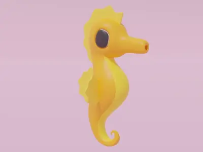 Cartoon Seahorse 3D model