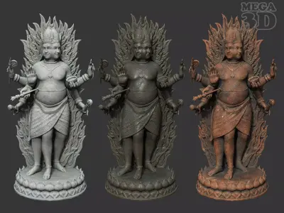 Hindu God Statue 16K HD Texture - 220826 Low-poly 3D model