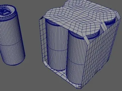 Beverage Branding Package No12 4Pack Low-poly 3D model