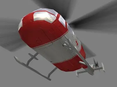 Bo105 V6 Helicoopter Low-poly 3D model