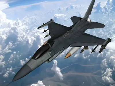 F16 Fighter Low-poly 3D model