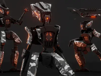 Jackal Scifi Robot 3D model