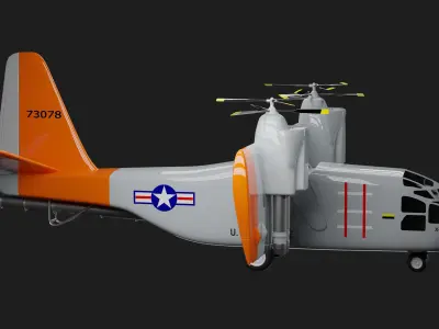 Hiller X-18 - TILTWING EXPERIMENTAL AIRCRAFT - 3D model