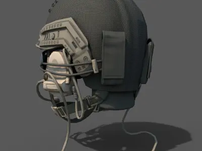 Military helmet soldier scifi  Low-poly 3D model