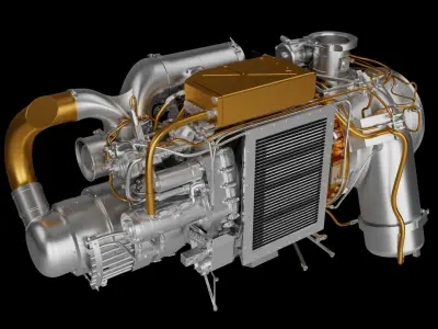 Gas Turbine Engine 3D print model