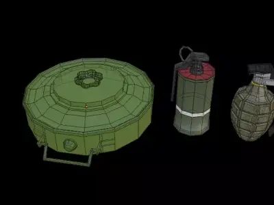 Low Poly Explosives Low-poly 3D model
