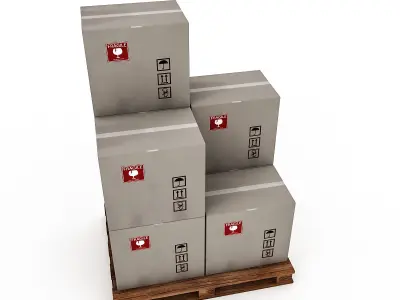 3D Warehouse Box Model 4 Low-poly 3D model