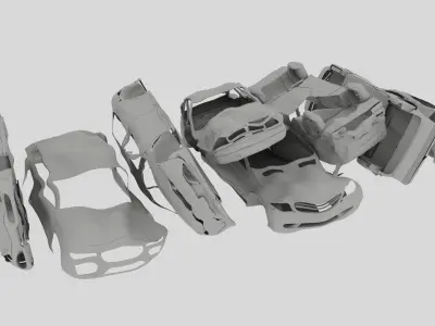 Destroyed cars Vol 2 3D model