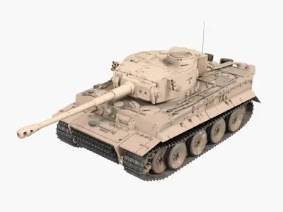 German WW2 Army Tank Low-poly 3D model