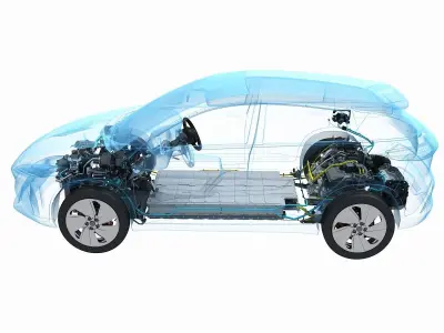 Electric SUV Chassis X-Ray 3D model