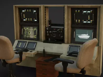 Contol console Hud Low-poly 3D model