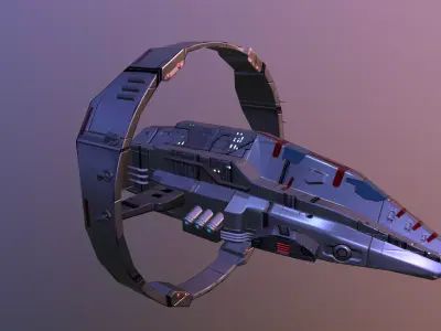 Space Ship Fighter Low-poly 3D model