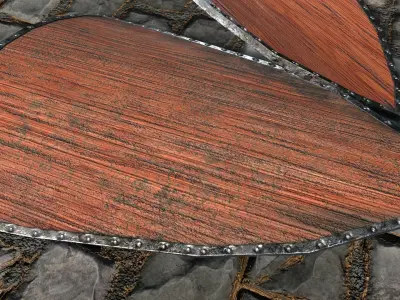 Medieval round shield with coat of arms 7 Low-poly 3D model