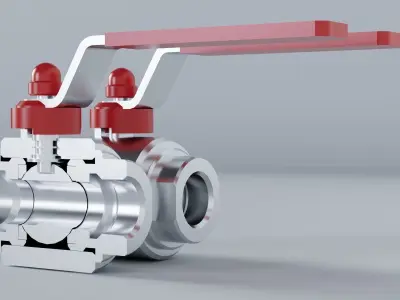 Ball Valve Free 3D model Free low-poly 3D model