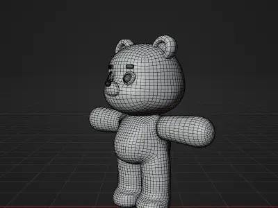 Cartoon cute Panda character design Free 3D model