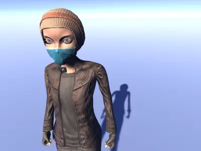 Clementine - animated rigged Survivor Cartoon Girl Low-poly 3D model