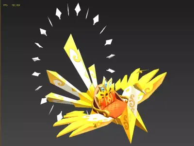 paper crane Low-poly 3D model