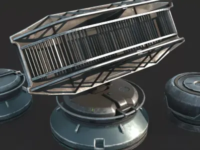 Radar antenna of future sci-fi facilities 3D model