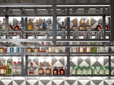 Modern Bar with Shelves 3D model