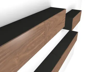 Basic Modular shelves Free low-poly 3D model