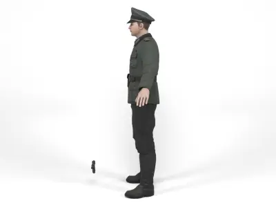 German Officer Low-poly 3D model