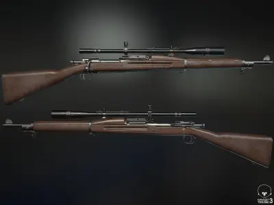 M1903A3 Sniper Low-poly 3D model